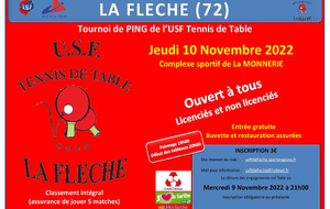 Tournoi Loisirs organisé par l'USF Tennis de Table le 10 novembre 2022...